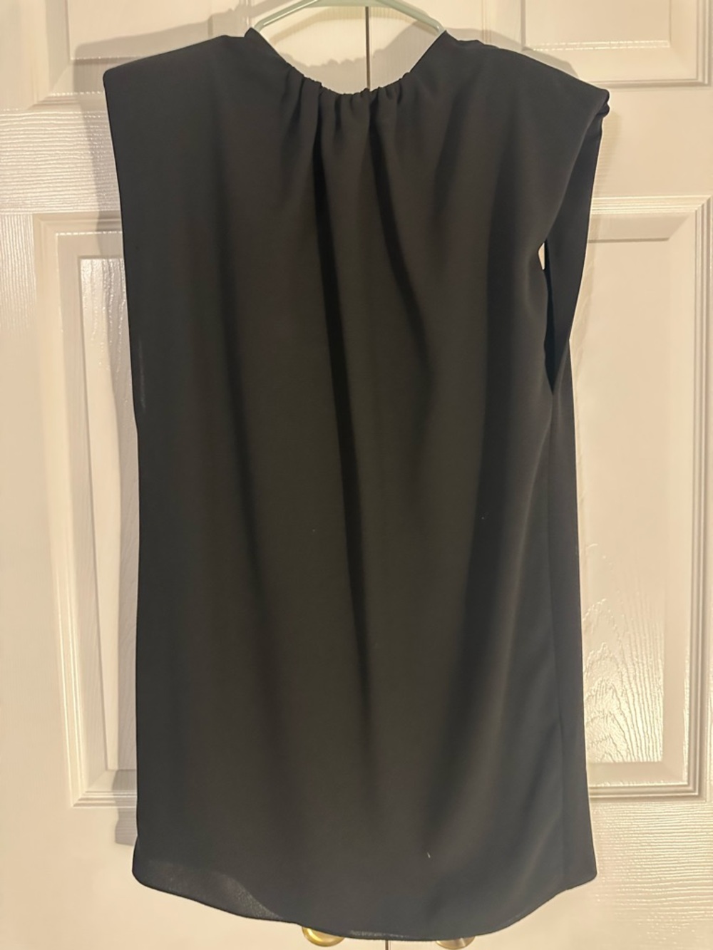 Zara Black Sleeveless Blouse with Gathered Neck